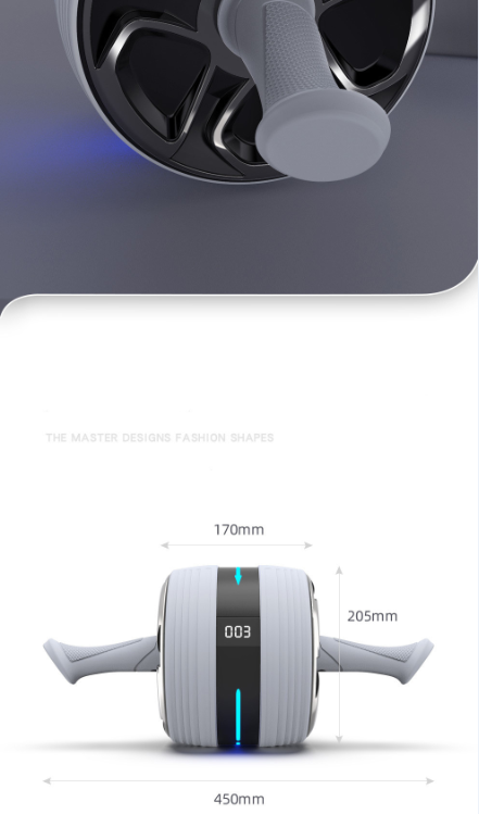 LED Display Eco Fitness Gear Ab Wheel No Wobbly Reboundable Ab Wheel Roller Set