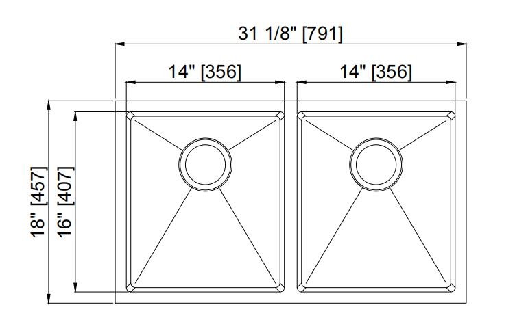 Anti Rust Stainless SUS3O4 Undermount Double Kitchen Sink Quick Delivery