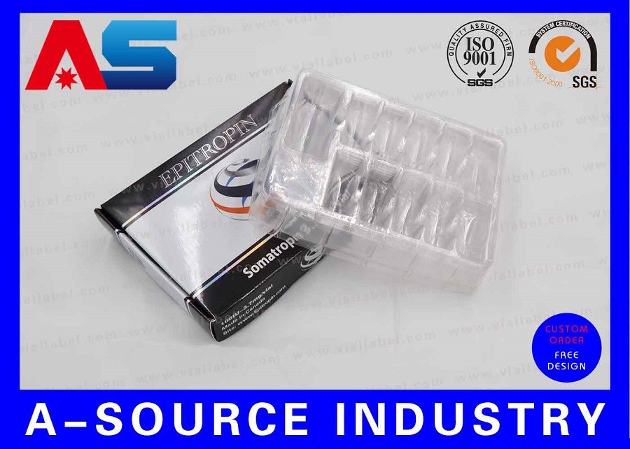 Glossy White Paper Box For 10 IU Injection Amps Vials For Human Growth Bodybuilding