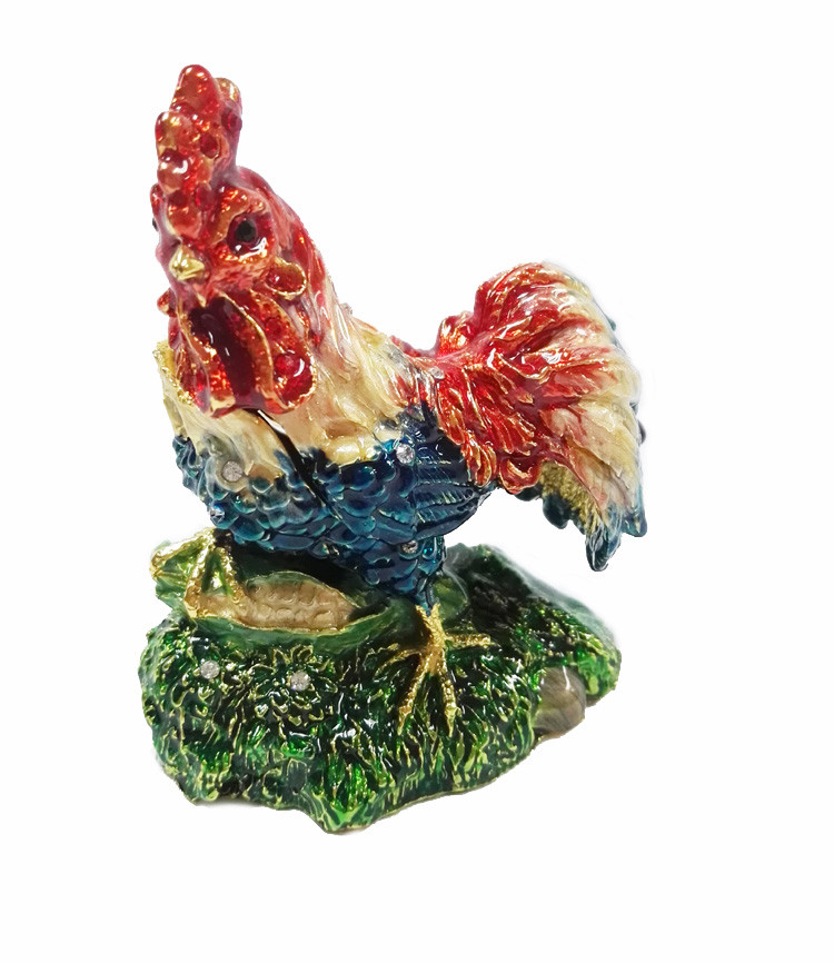 Wholesale rooster metal jewelry box rooster decorative box fashion rooster cock jewelry box