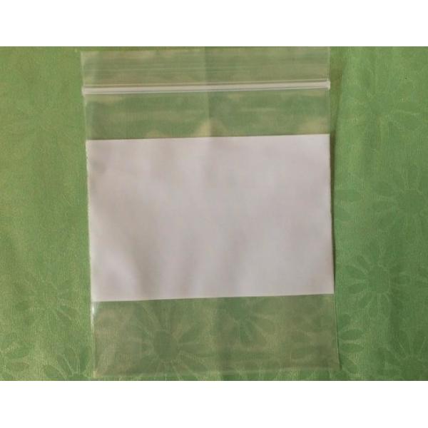 2mill clear poly white block ziplock writable zipper storage bags reclosable pouch