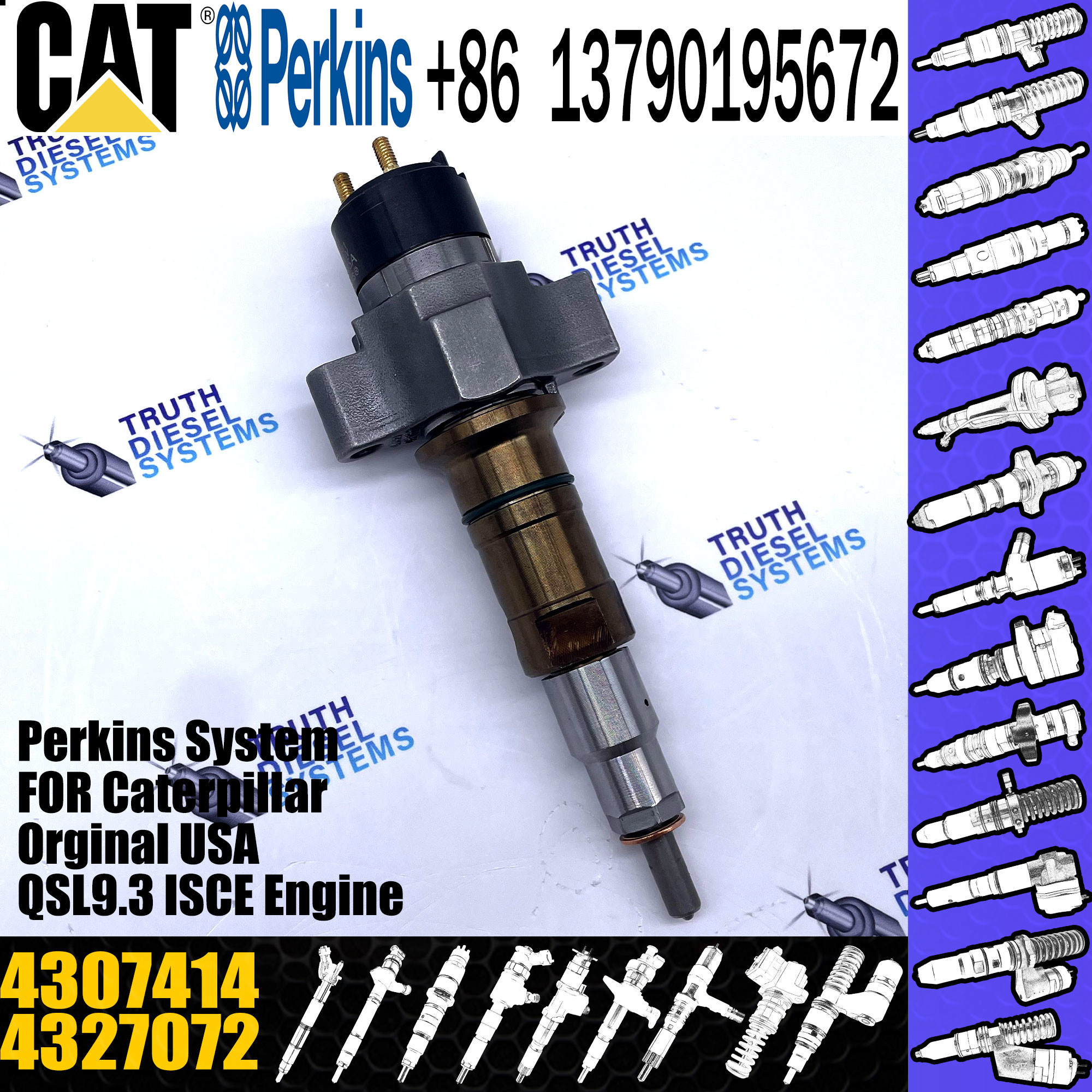 4307414 4359204 Cummins Diesel Injector For Dongfeng Foton Cummins QSC8.3 QSL9