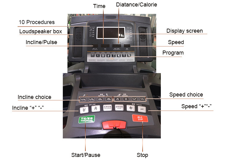 Professional Commercial Treadmill For Gym / Motorized Treadmill Fitness Equipment