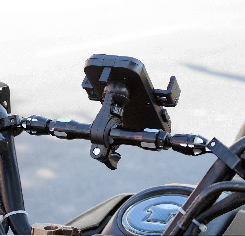 180g PDA Motorcycle Iphone Holder , 360degree Double Usb Motorbike Mobile Phone Holder