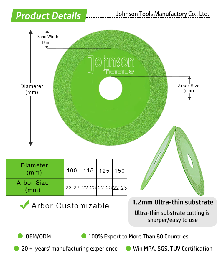 4 Inch 100 Mm Green Ultra-Thin Jade Glass Cutter Thin Diamond Marble Saw Blade Ceramic Tile Glass Cutting Disk For Glass