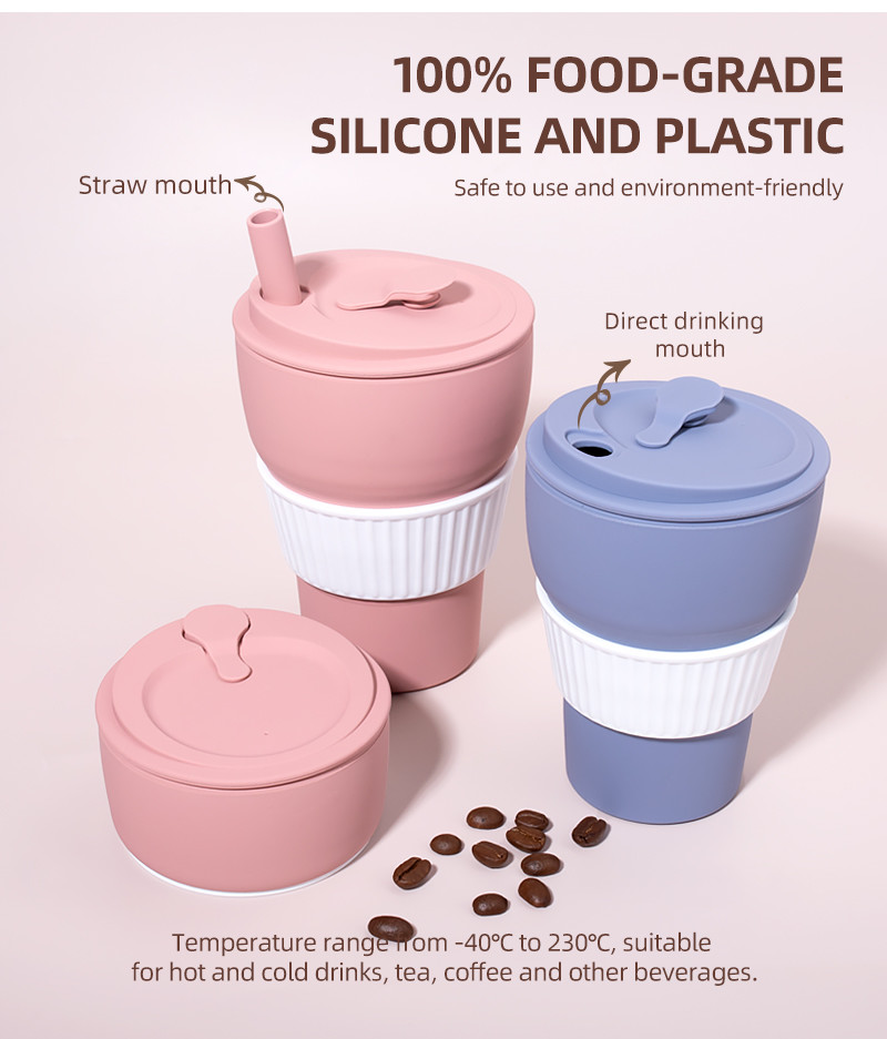 2000ml Silicone Water Bottle Collapsible Cup BPA Free Cold Resistant