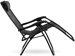 Amazon Basics outdoor patio recliner with powder-coated, rust-resistant steel frame