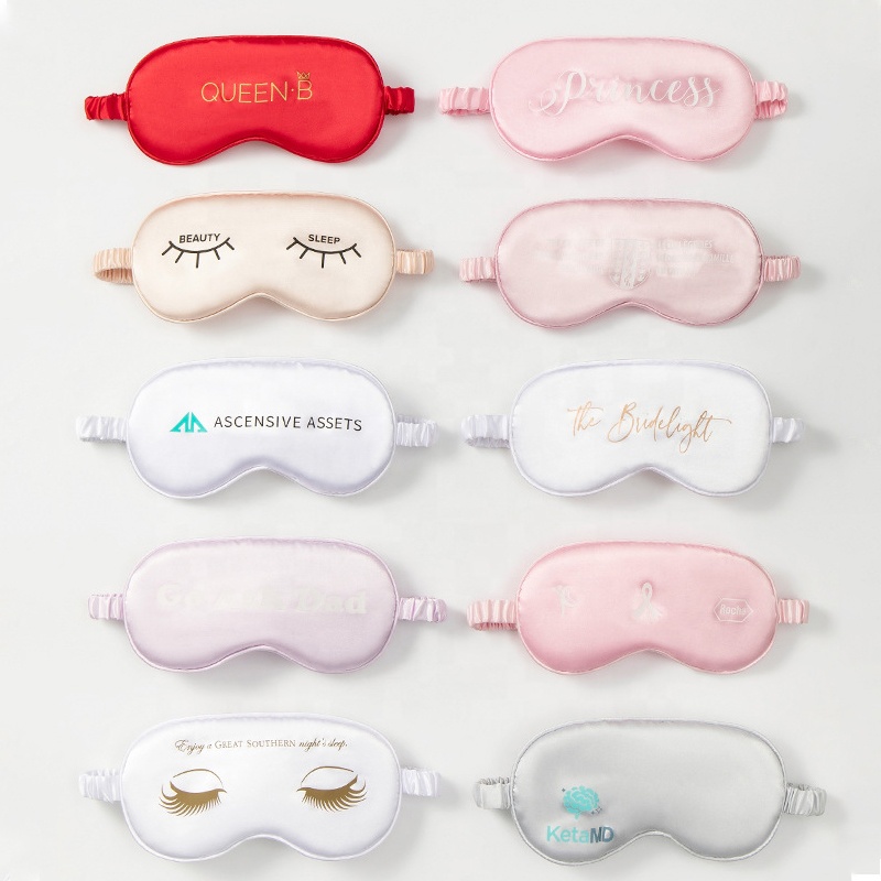 Comfortable Unisex Ultra Smooth Blackout Silk Satin Sleeping Eye Mask with Elastic Band