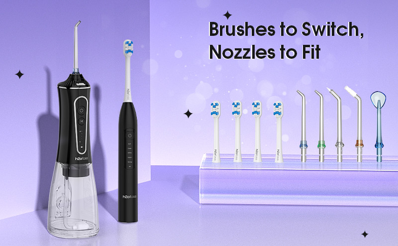 Water Flosser And Electric Toothbrush Combo 2 In 1 Wireless Charging Portable Water Dental Flosser Sonic Toothbrush