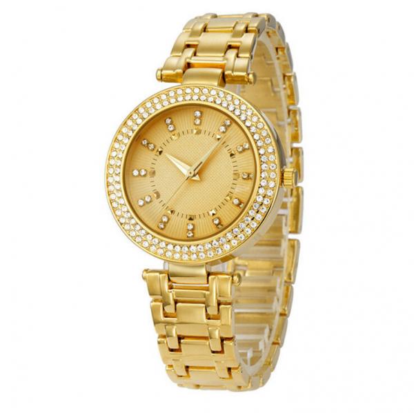 Quality Customized Color Brass Wrist Watch , Gold Plated Quartz Ladies Wrist Watches for sale