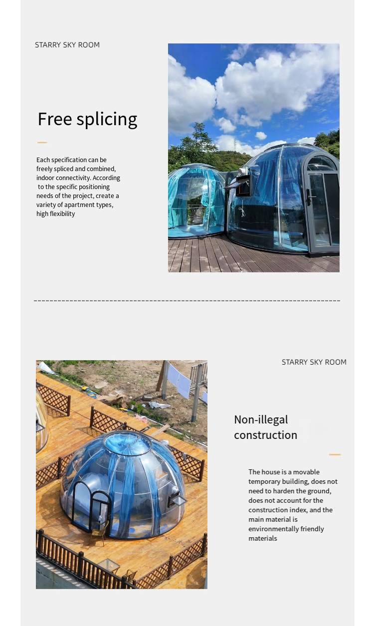PC Star Room mobile restaurant Bubble room Outdoor homestay Transparent tent glass sun room