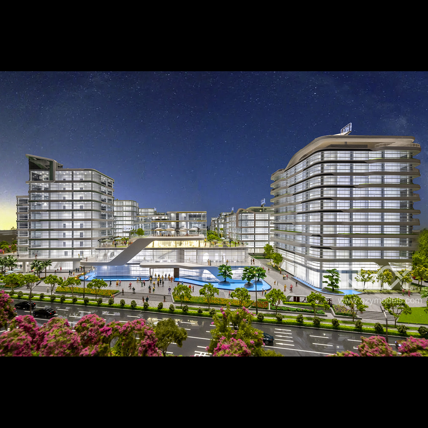 Master Plan Models - Ruimeng Investment - Zhuhai Hengqin Cultural Skywalk-Cutural Industry-Ofiice building model-1/100