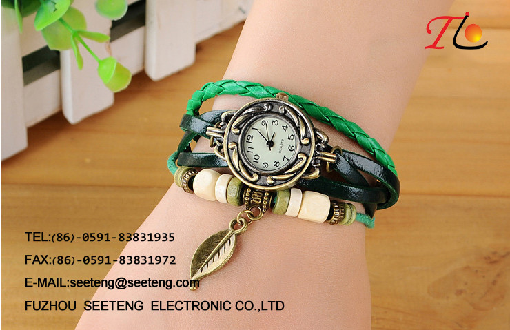 Unique wavy style and colorful dial for ladies watch with alloy strap
