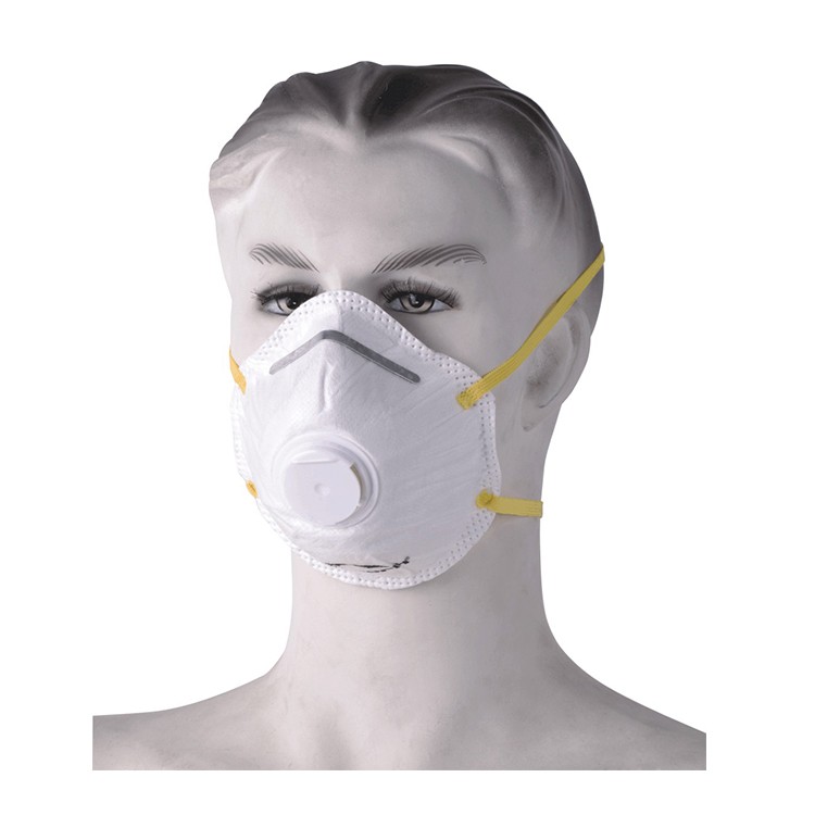 Adjustable Straps Cup Shape Three Layers Particulate Face Masks for Adult Men Women White