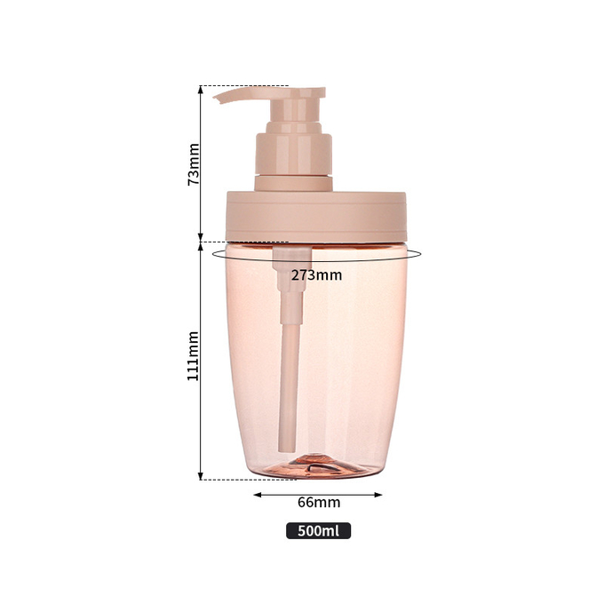 PET Round Bottom Empty Clear Blue 500ml Shower Gel And Lotion Milk Container Set Pet Plastic Bottles