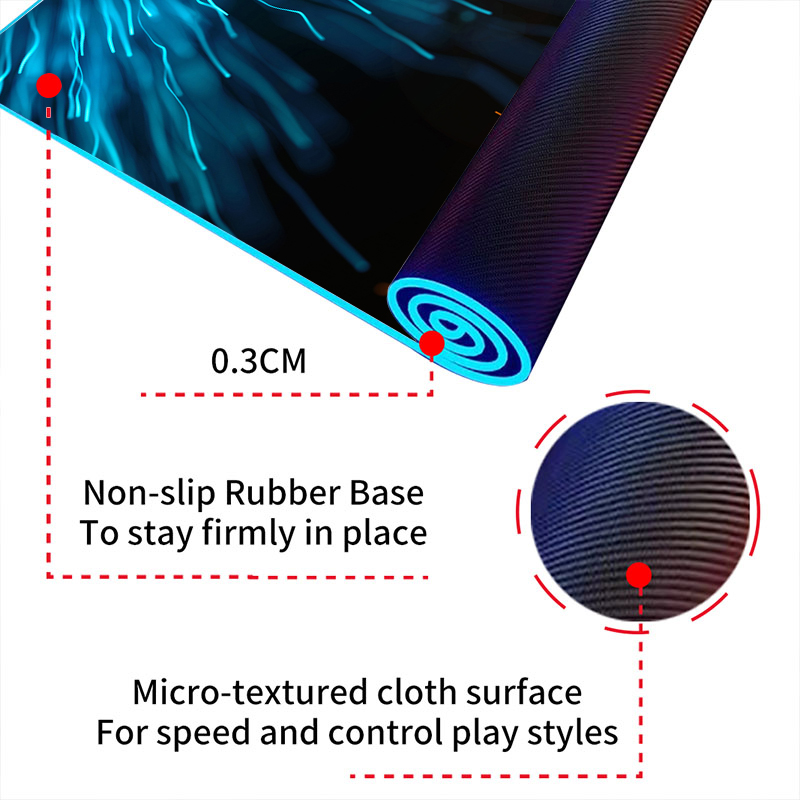 Custom Gaming Mouse Mat Wireless Charging Mouse Pad with Oversized RGB Luminous Desk Mat