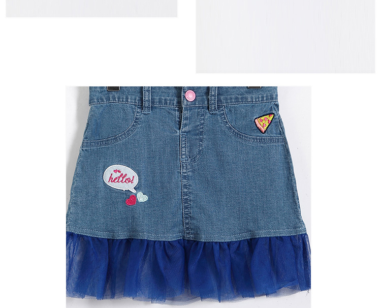 Adjustable Mini Baby Girls Short Denim Skirt Embroidered Customized