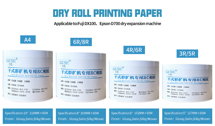 3R 5" Minilab Photo Paper 0.127m 240 Gsm Vivid Printing Color