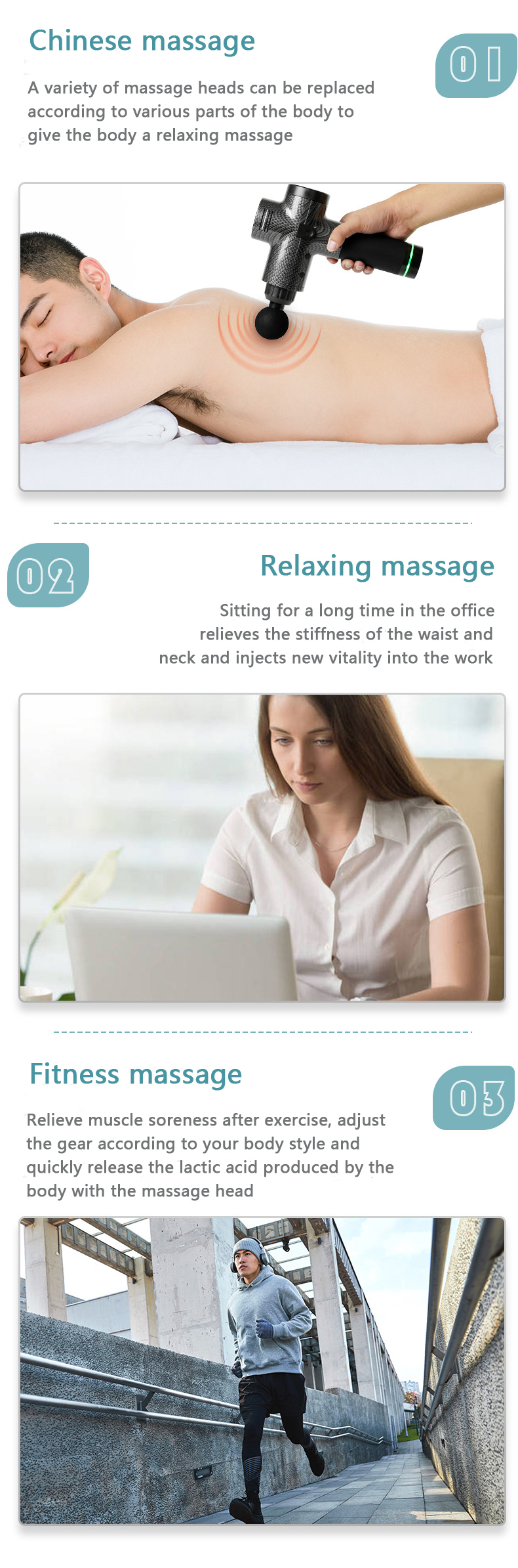 LCD Screen Therapy Fascia Massage Gun Vibration Percussion Device Relax Muscle
