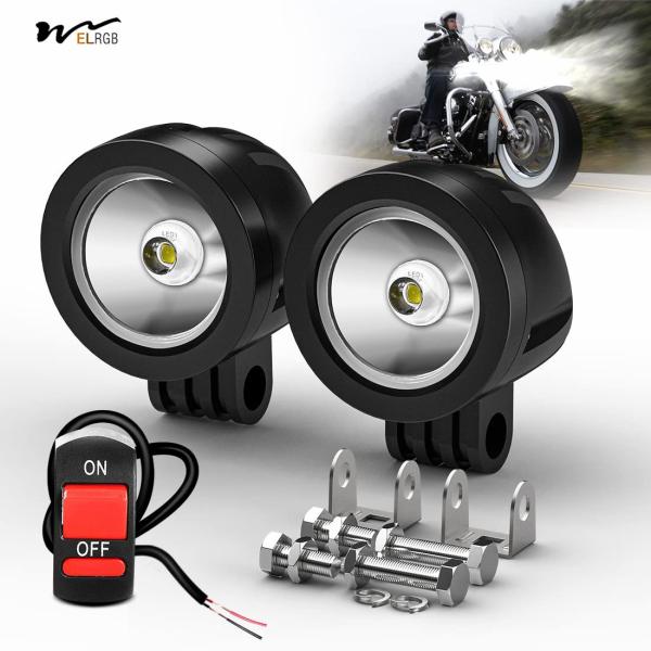 Waterproof LED Spot Driving Fog Lights for Sport Motorcycle Street Bike ATV UTV