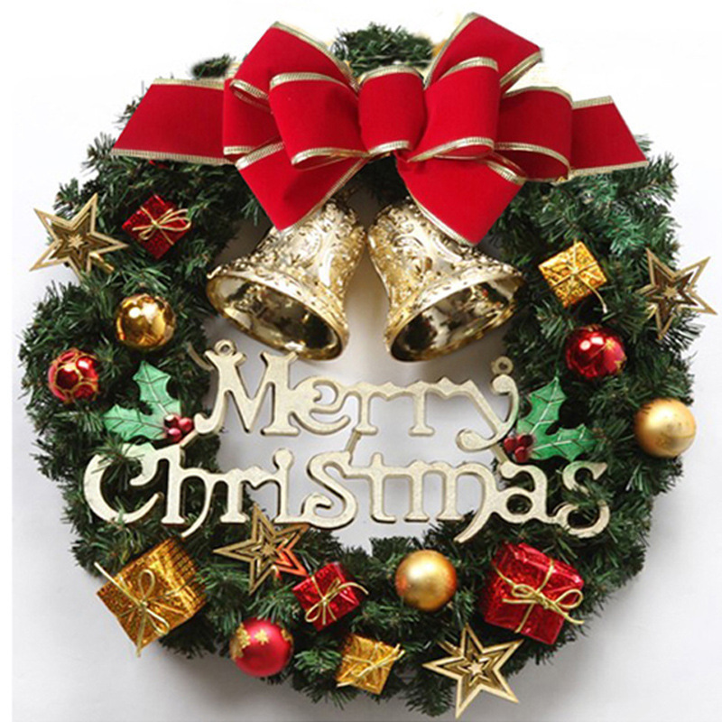 Christmas Wreath 30cm Front Door Wreath Decoration Door Hanging Green Wreath