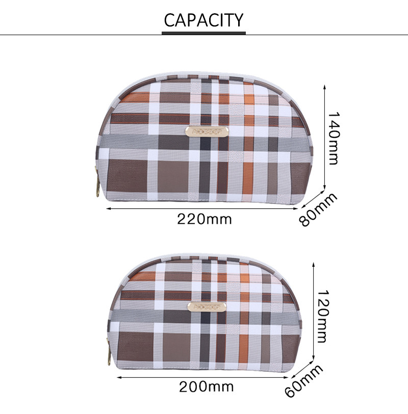 Girls Zipper Closure PU Leather Makeup Toiletry Travel Bags