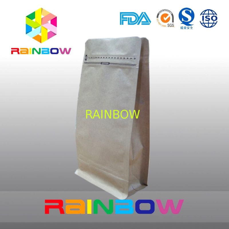 Bottom gusset stand up k bags for coffee packaging with valve