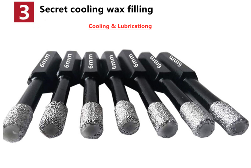 Hexagon Diamond Burr Drill Bits For Stone Ceramics Drilling