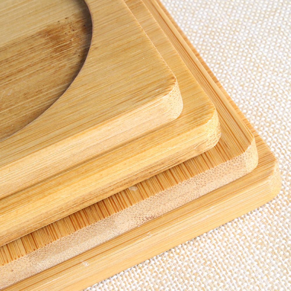 Bamboo Wood Coasters Natural Wooden Coasters Bamboo Drink Cup Coasters Set for Coffee Table Hot Or Cold Drinks