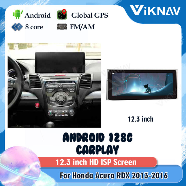 For 2013-2016 Acura RDX 12.3 Inch 8 Core Touch Screen Stereo Navigation Multimedia Player Wireless Carplay 4G BT
