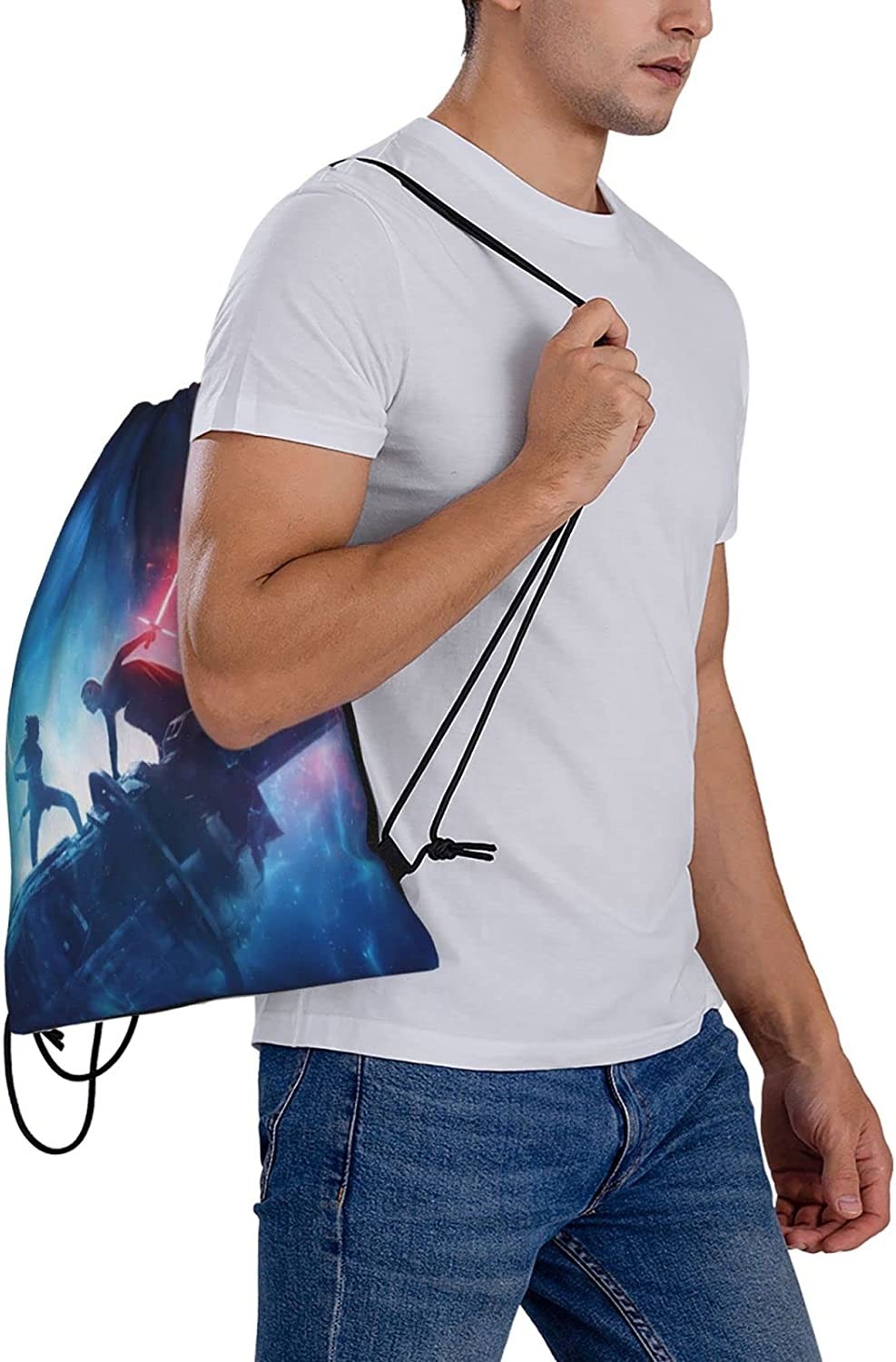 Water Repellent Cinch Drawstring Bags Backpack Bulk Cartoon Shockproof For Men Women Gym