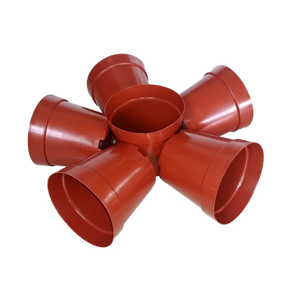 Red Hard PE Coated Round 1 Gallon Nursery Pots With Plastic Tray