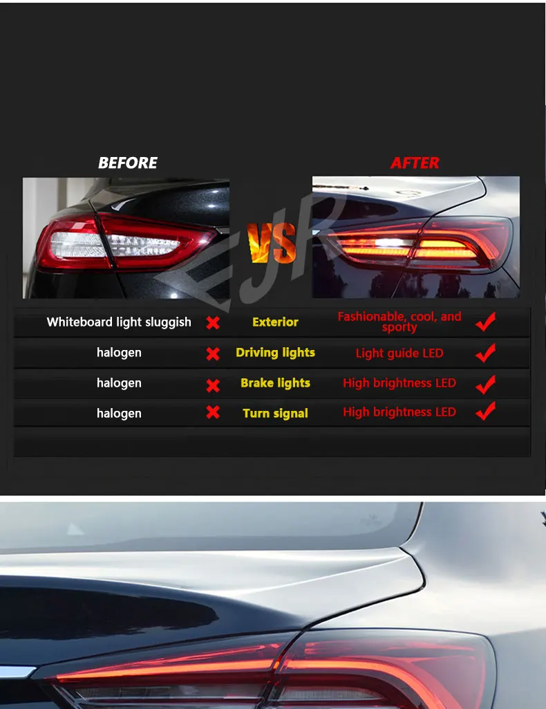 For Maserati Quattroporte 14-20 Led Taillight Upgrade New Trofeo Version Plug And Play Rear Tail Light Turn Brake Drl