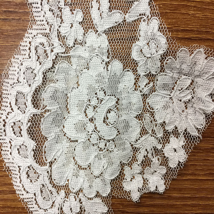 Jacquard Lace border for Wedding dress Cord lace edge in Ivory Color