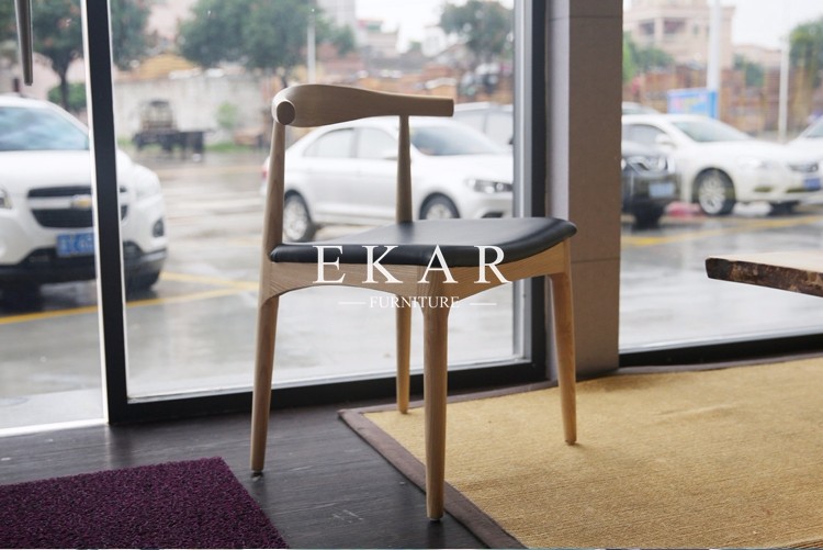 Furniture Modern Designs Chair Solid Wood With Leather Seat Dining Table Chair Set
