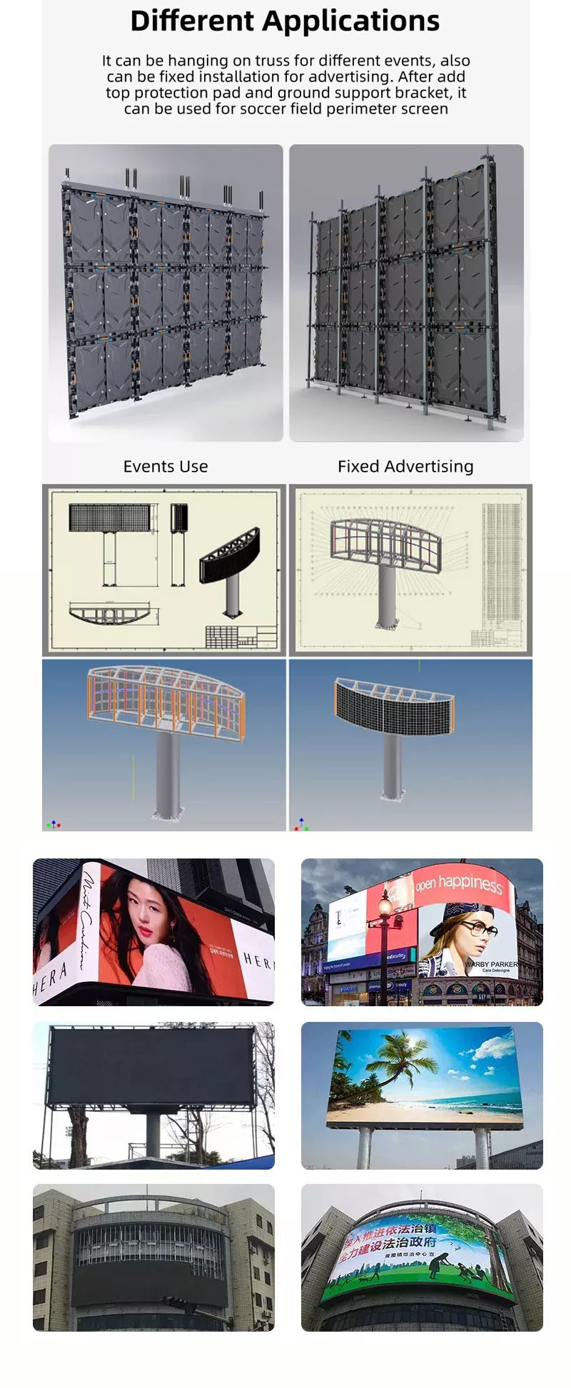 P6 Outdoor Fixed Installation LED Screen Display 960x960mm Big Video Commercial