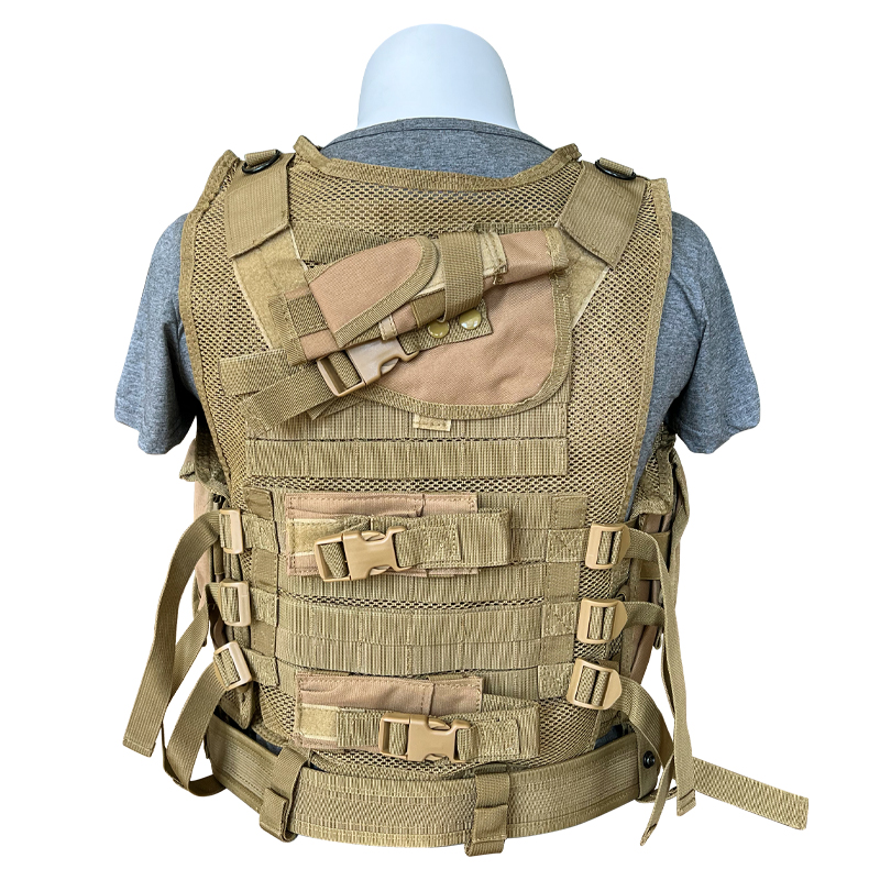 Multi-functional Khaki/Tan Protective Vest with Multiple Pouches and Mesh Liner 1.6 kg