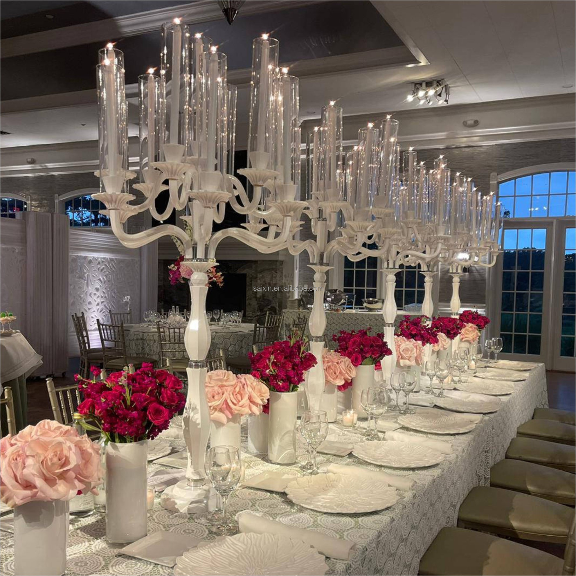 Hot Sale Stainless Steel Wedding Table Decoration Silver Flower Arrangement Stand
