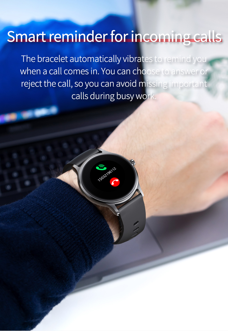 1.28inch IP67 smart bluetooth bracelet PC ABS Bottom Shell Material