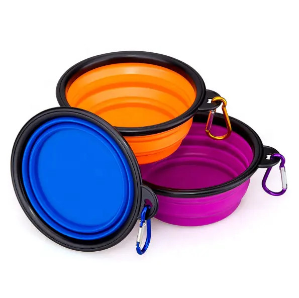 Collapsible Silicone Pet Suppliers Bowl Harmless 2 Pack For Travel