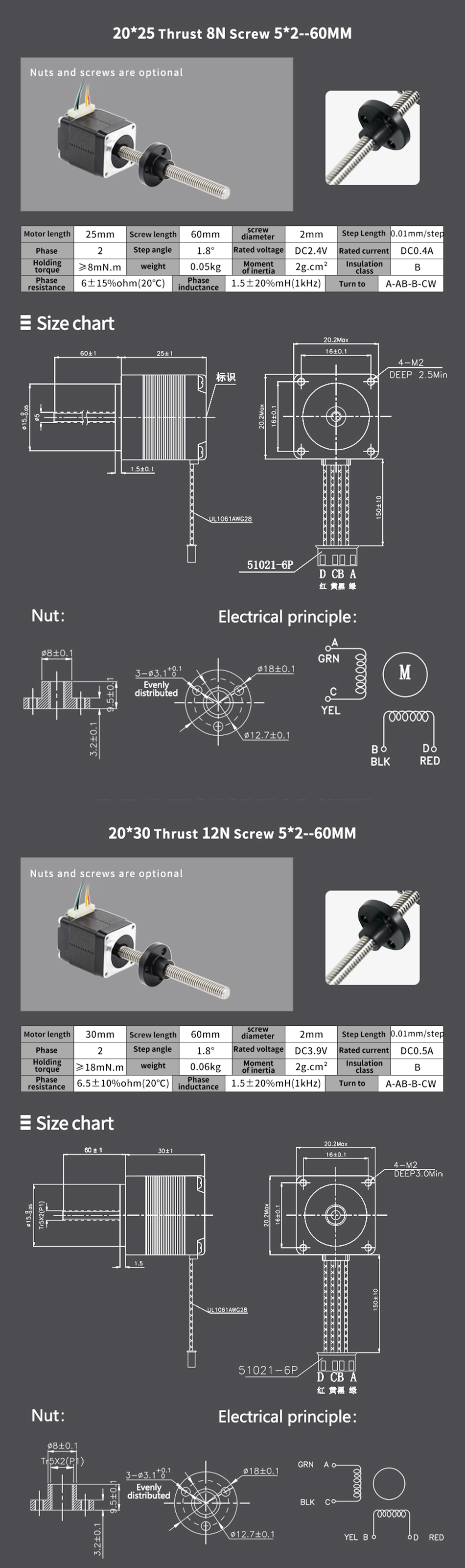 0.9/1.8 Degree Step Angle Linear Motor Nema8 T5/T8/T10 for High Precision Applications
