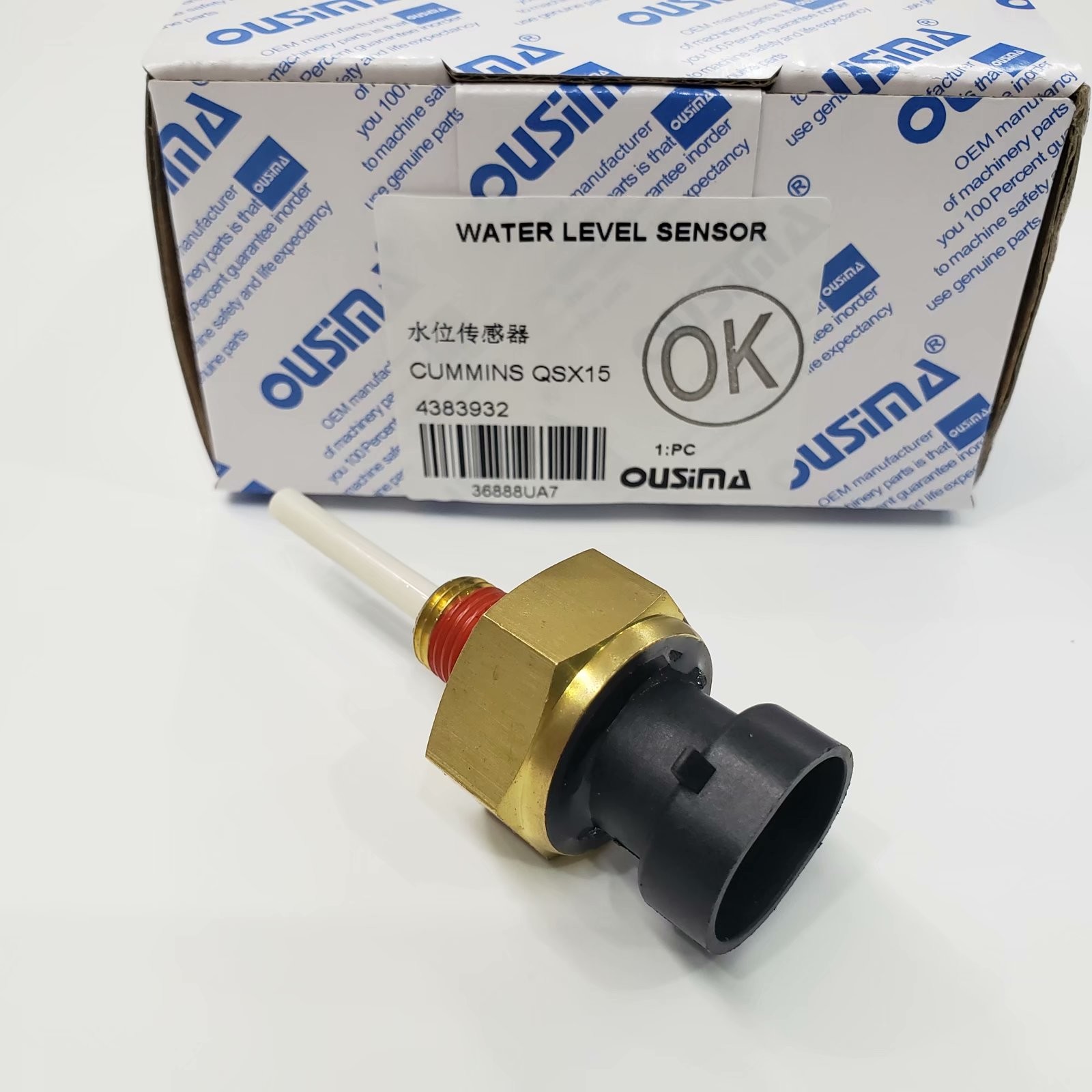 OUSIMA 4383932 Coolant Level Sensor Cooling System For CUMMINS QSX15 Water Level Sensor