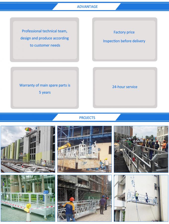 Painted Steel Suspended Rope Platform ZLP800 8.5m/min 7