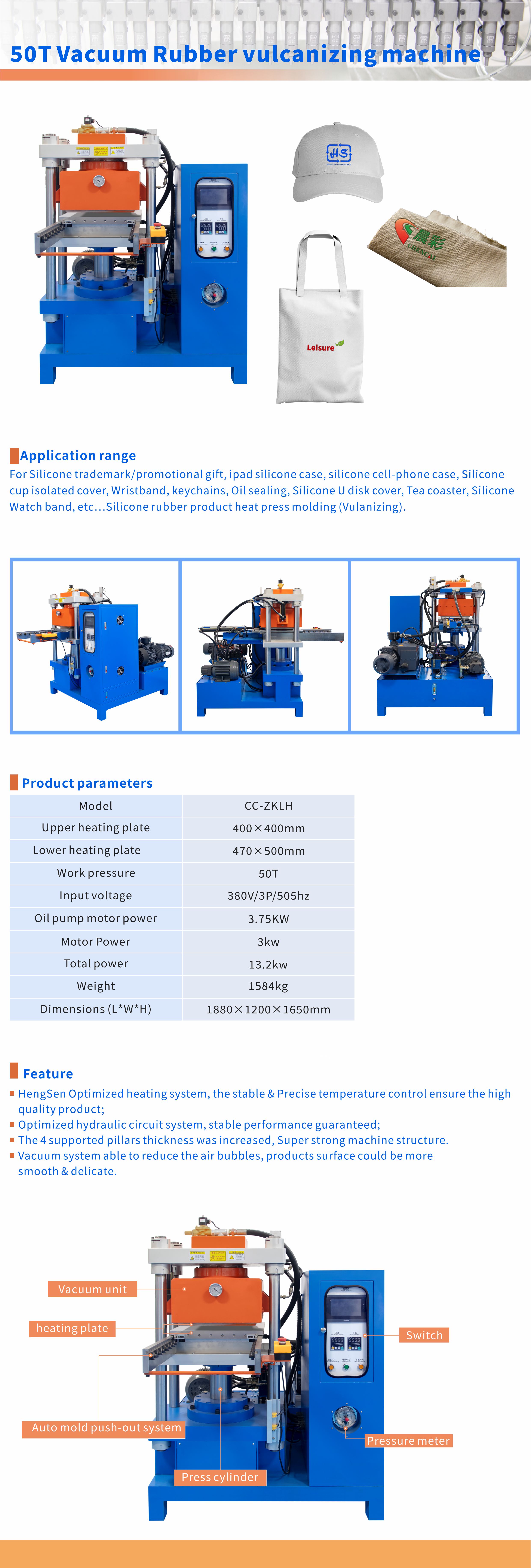 High Productivity Vacuum Rubber Vulcanizing Machine For Silicone Label Thermal Transfer