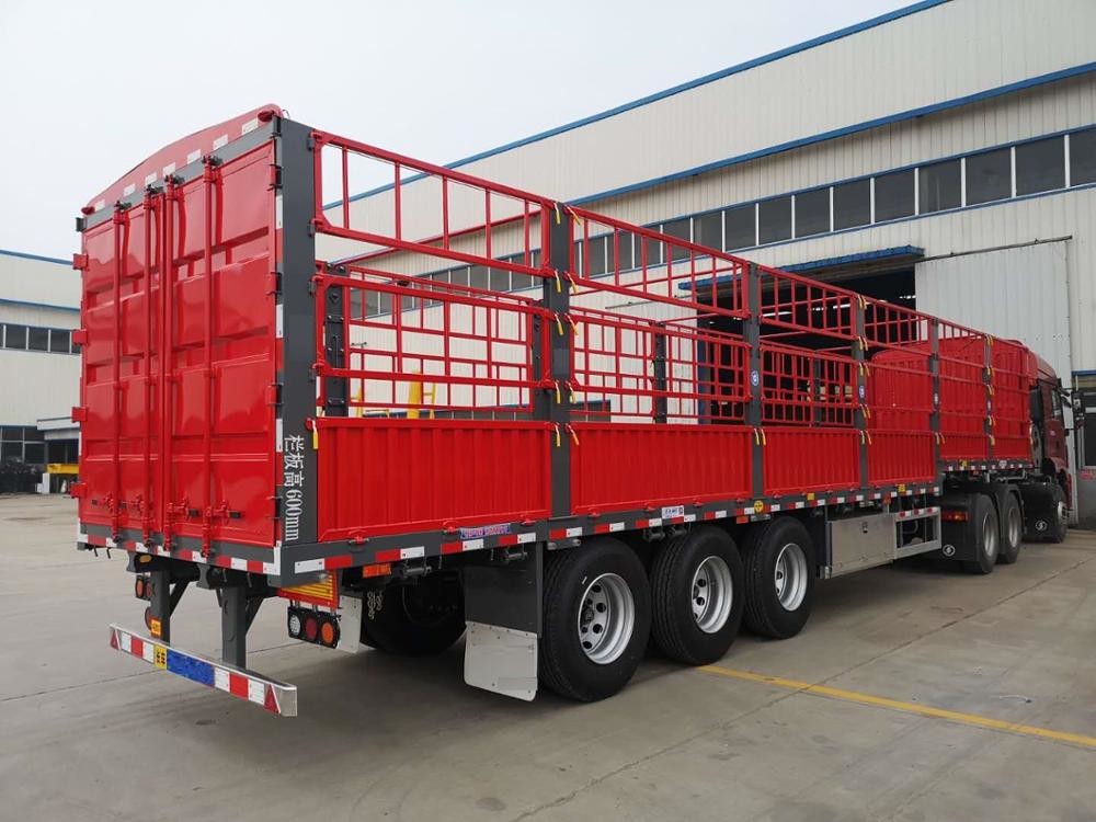 Stainless Steel 3 Axle Cargo Trailer / Skeleton Semi Trailer For Construction Site
