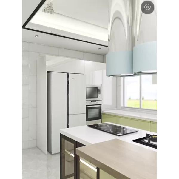 Sink And Oven Plywood Modern Prefab Cabinets Quartz Stone Top