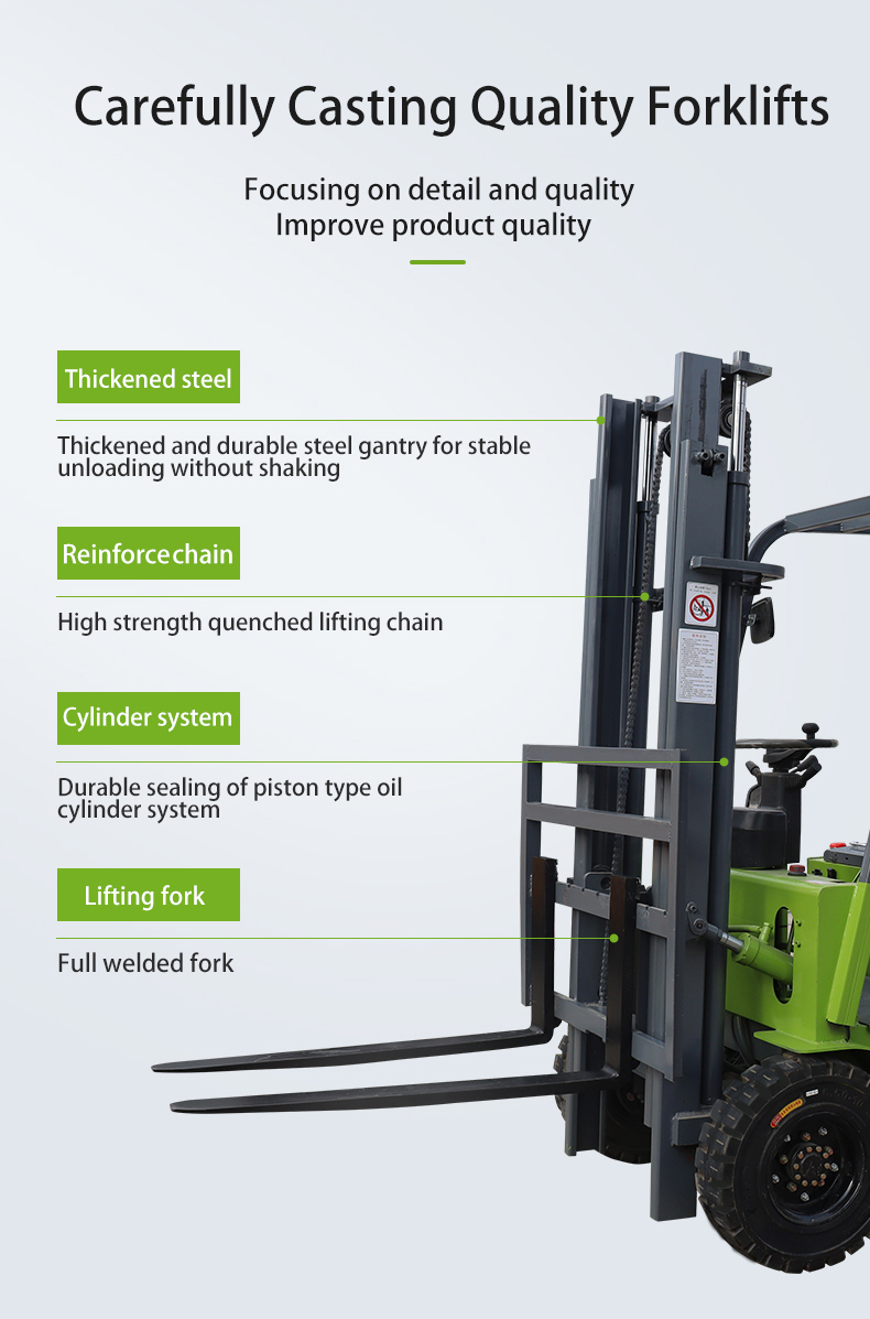 Customized 2.0 Ton Mini Electric Forklifts Trucks with 2 Stage / 3 Stage Mast Type