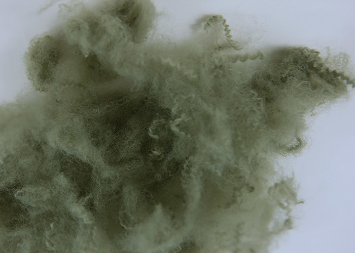 Army Green Fiber Dope Dyed Polyester Staple Fiber For Carpet