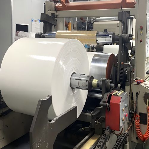 Close-up of PE coated paper surface