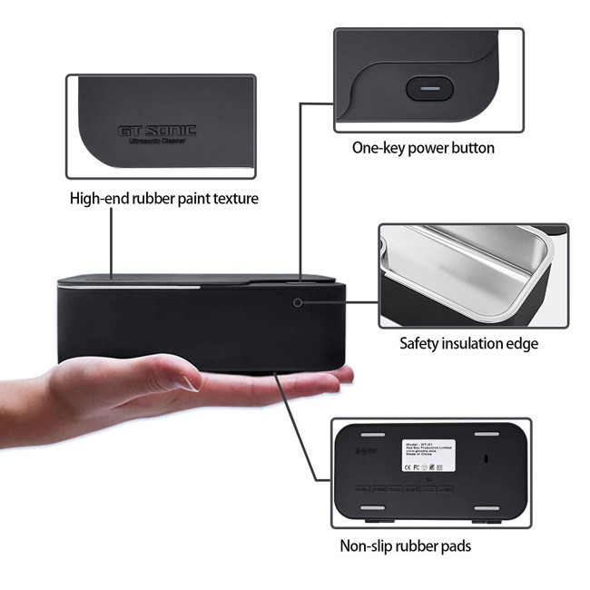 GT SONIC 450mL Ultrasonic Glasses Cleaner With Different Colors Case